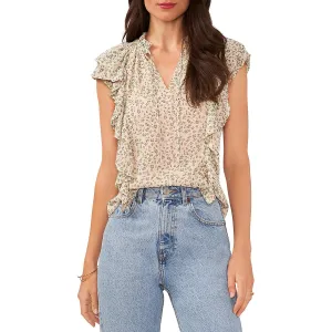 1.State Womens Printed Chiffon Blouse