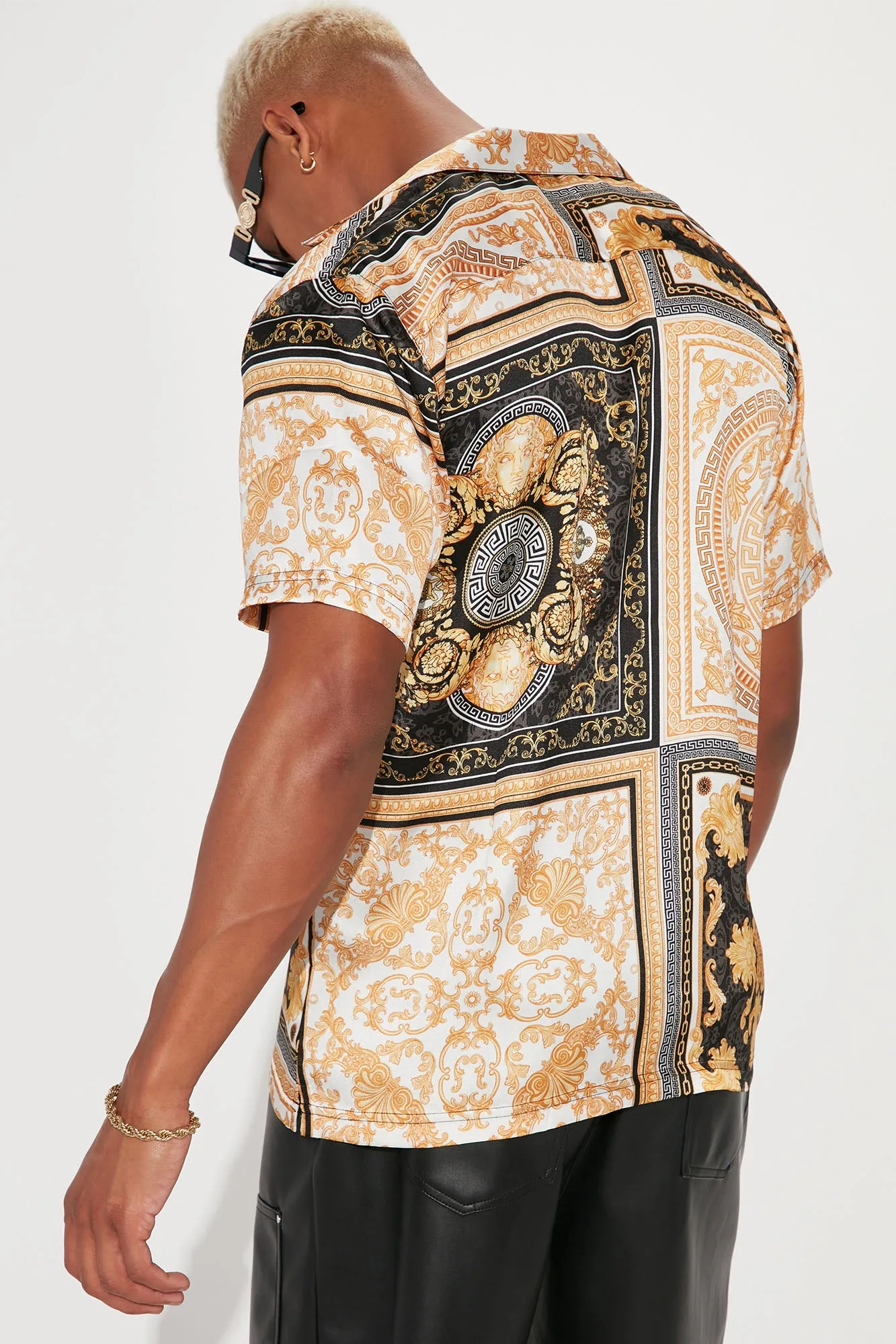 Always Baroque Button Up Shirt - Black/combo