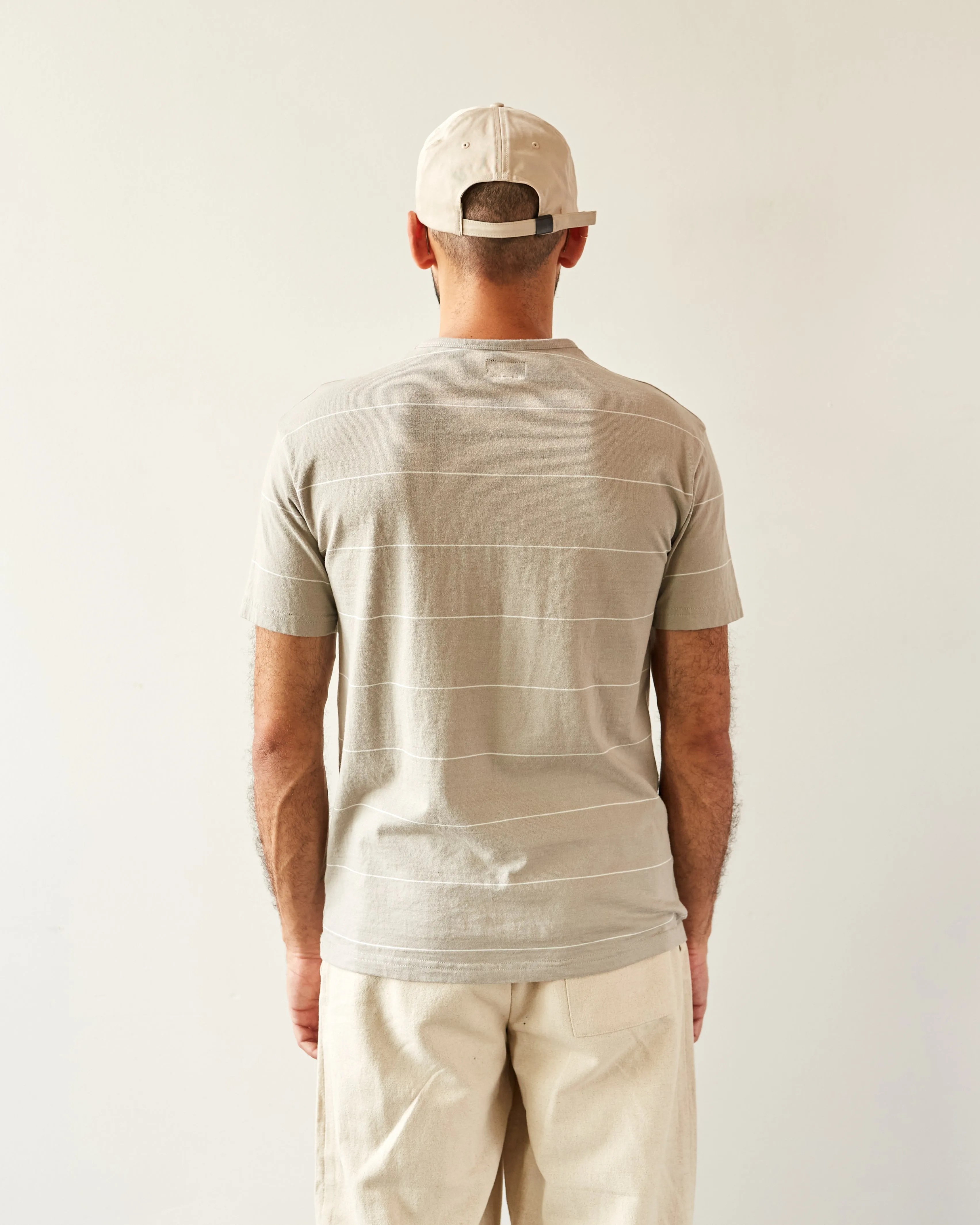Arpenteur Fine Stripe Match Tee, White/Stone