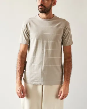 Arpenteur Fine Stripe Match Tee, White/Stone