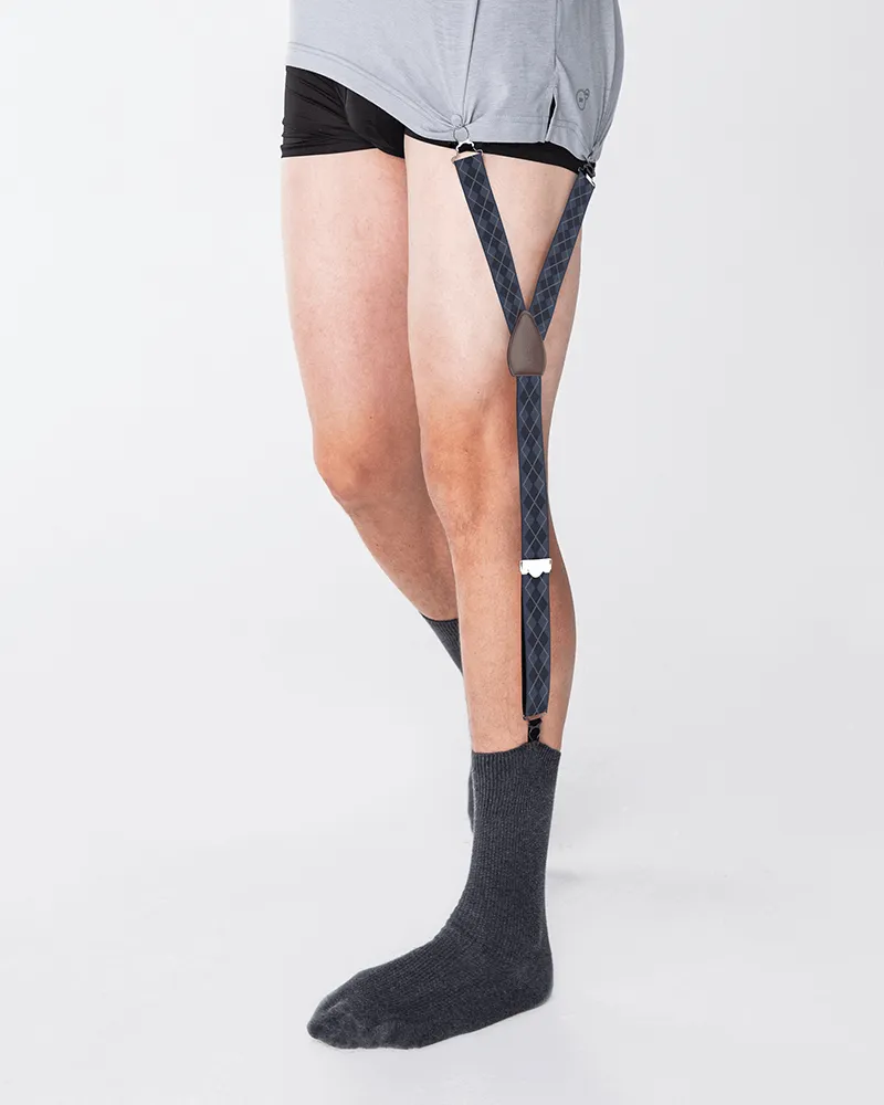 Ashford Navy/Cobalt Shirttail Garters
