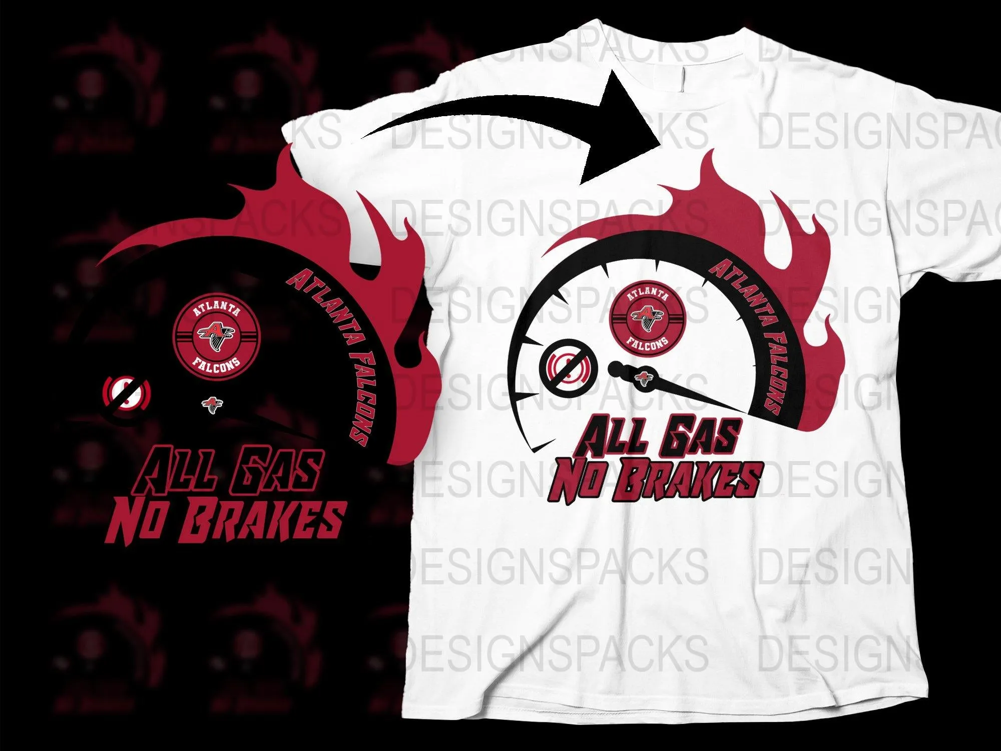 Atlanta Falcons All Gas No Brakes Graphic Png Digital Download