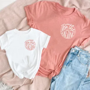 Be The Sunshine Mini Logo Matching Heather Sunset/White T-Shirts