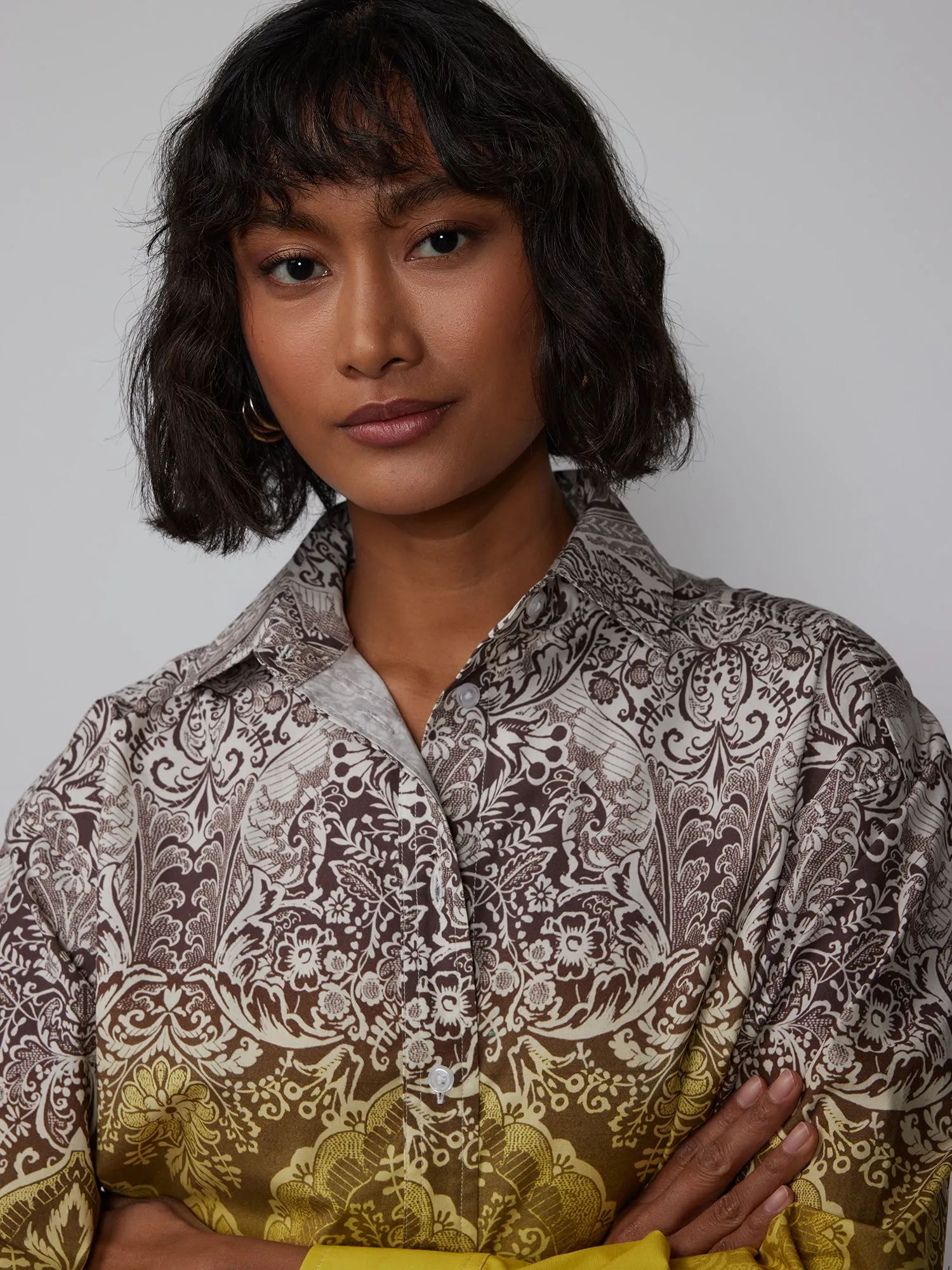 Boxy Crop Dip Dye Shirt