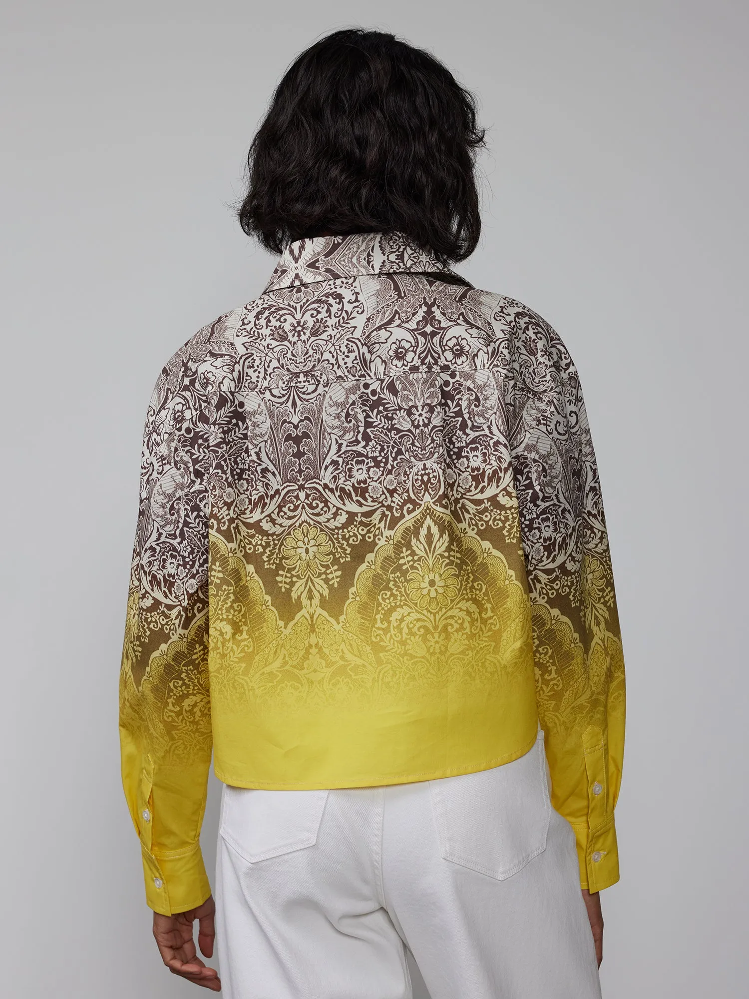 Boxy Crop Dip Dye Shirt
