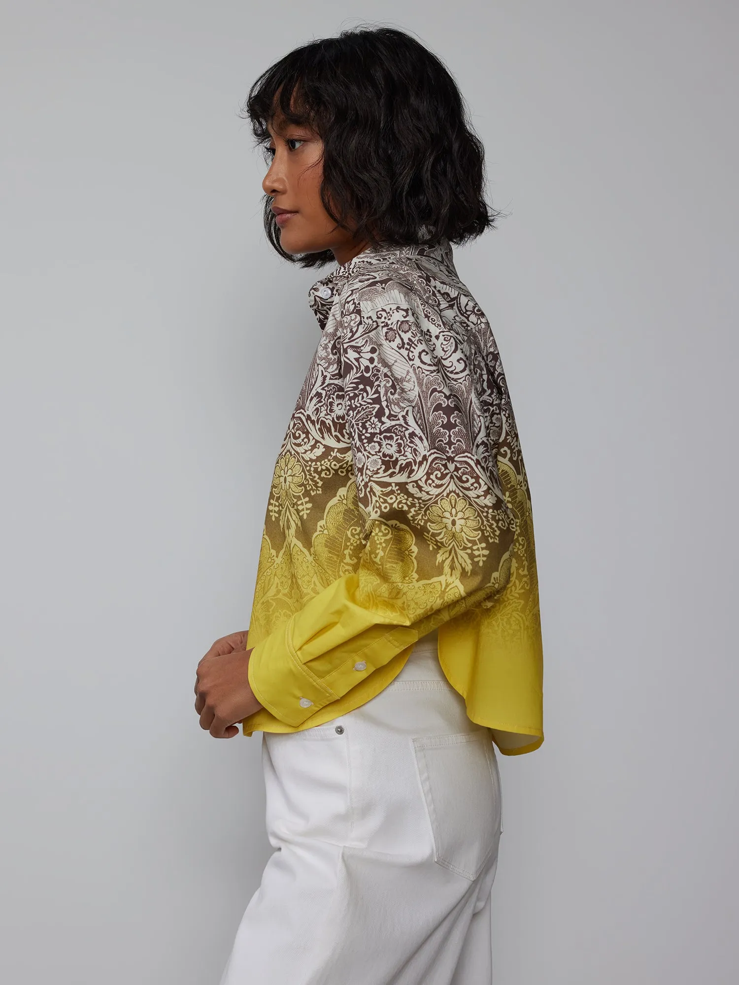 Boxy Crop Dip Dye Shirt