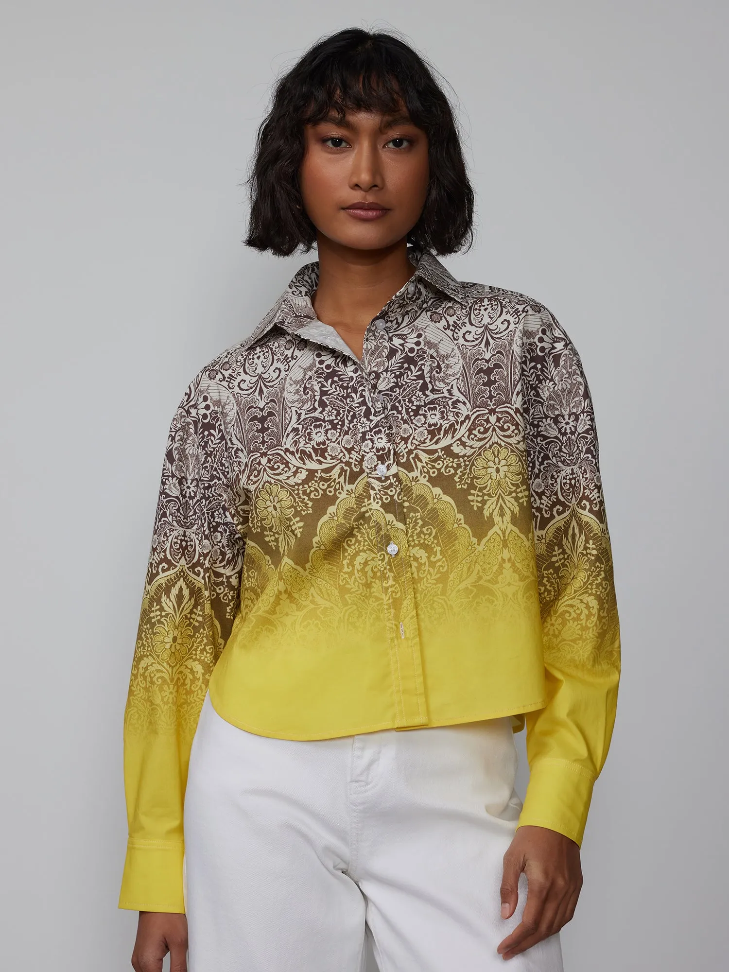 Boxy Crop Dip Dye Shirt