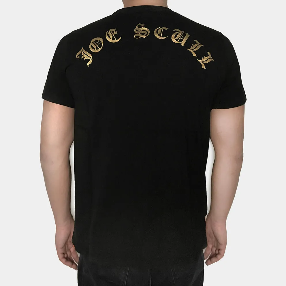 BZEN x JOE SCULL SHORT SLEEVE TEE SLIM FIT 180GSM JERSEY- BLACK GOLD JOE SCULL FONT TYPE