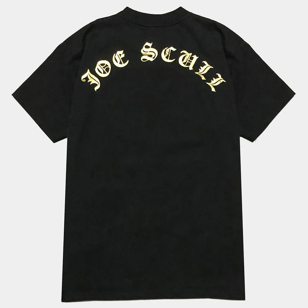 BZEN x JOE SCULL SHORT SLEEVE TEE SLIM FIT 180GSM JERSEY- BLACK GOLD JOE SCULL FONT TYPE
