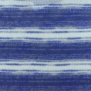 Cartoon Blue-White Slub Stripe Poly Rayon Jersey Knit Fabric