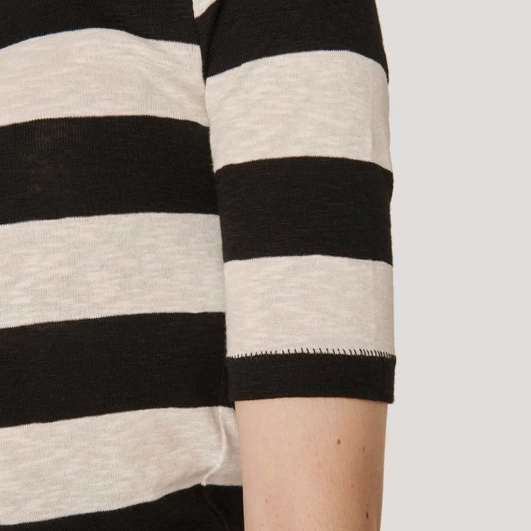 Charlotte Short Sleeve Top (White   Black)