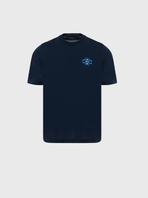 Cotton Round Neck T-Shirt with Zilli Lettering Embroidery