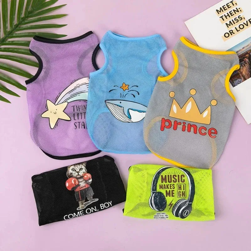 Cute Summer Cat T-Shirt for Dogs & Cats