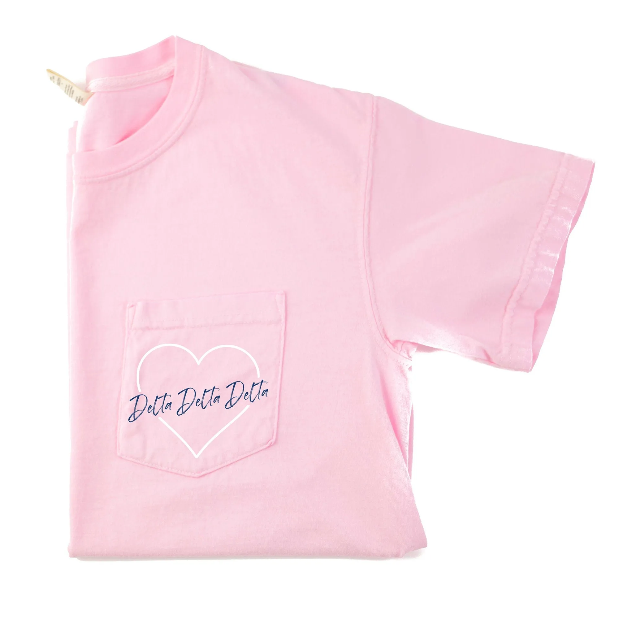 Delta Delta Delta Heart Pocket T-Shirt - Blossom