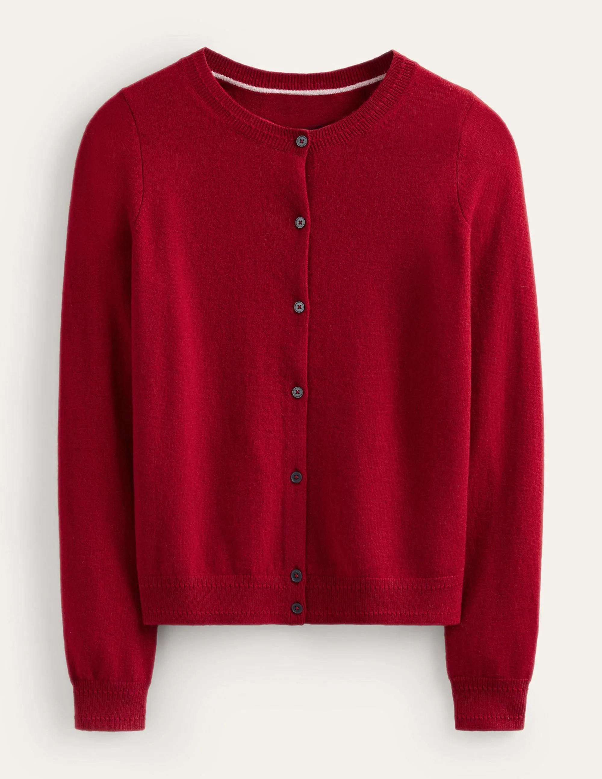 Eva Cashmere Crew Cardigan-Salsa