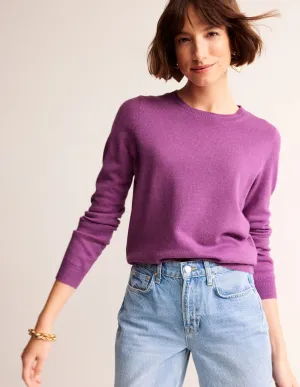 Eva Cashmere Crew Neck Jumper-Mulberry