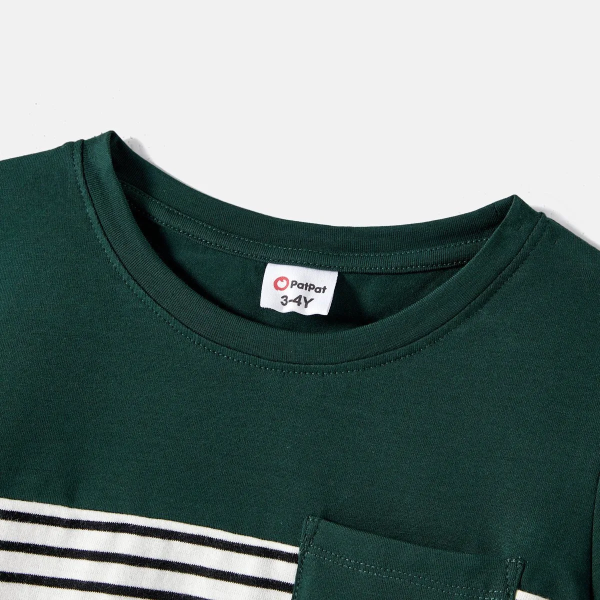 Family Matching Swiss Dot Ruffled Dresses and Stripe Panel Short-sleeve T-shirts Sets
