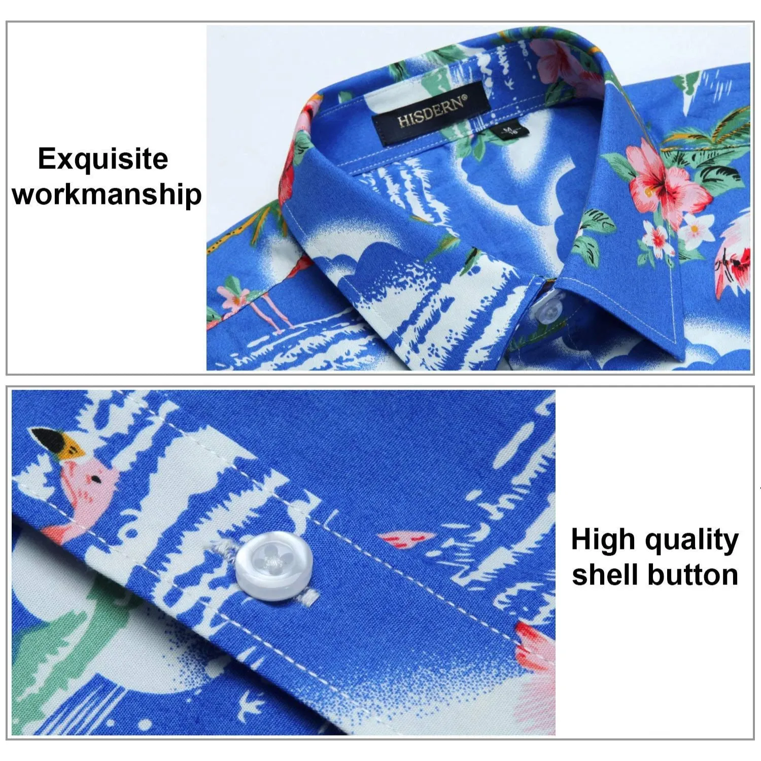 Funky Hawaiian Shirts with Pocket - BLUE