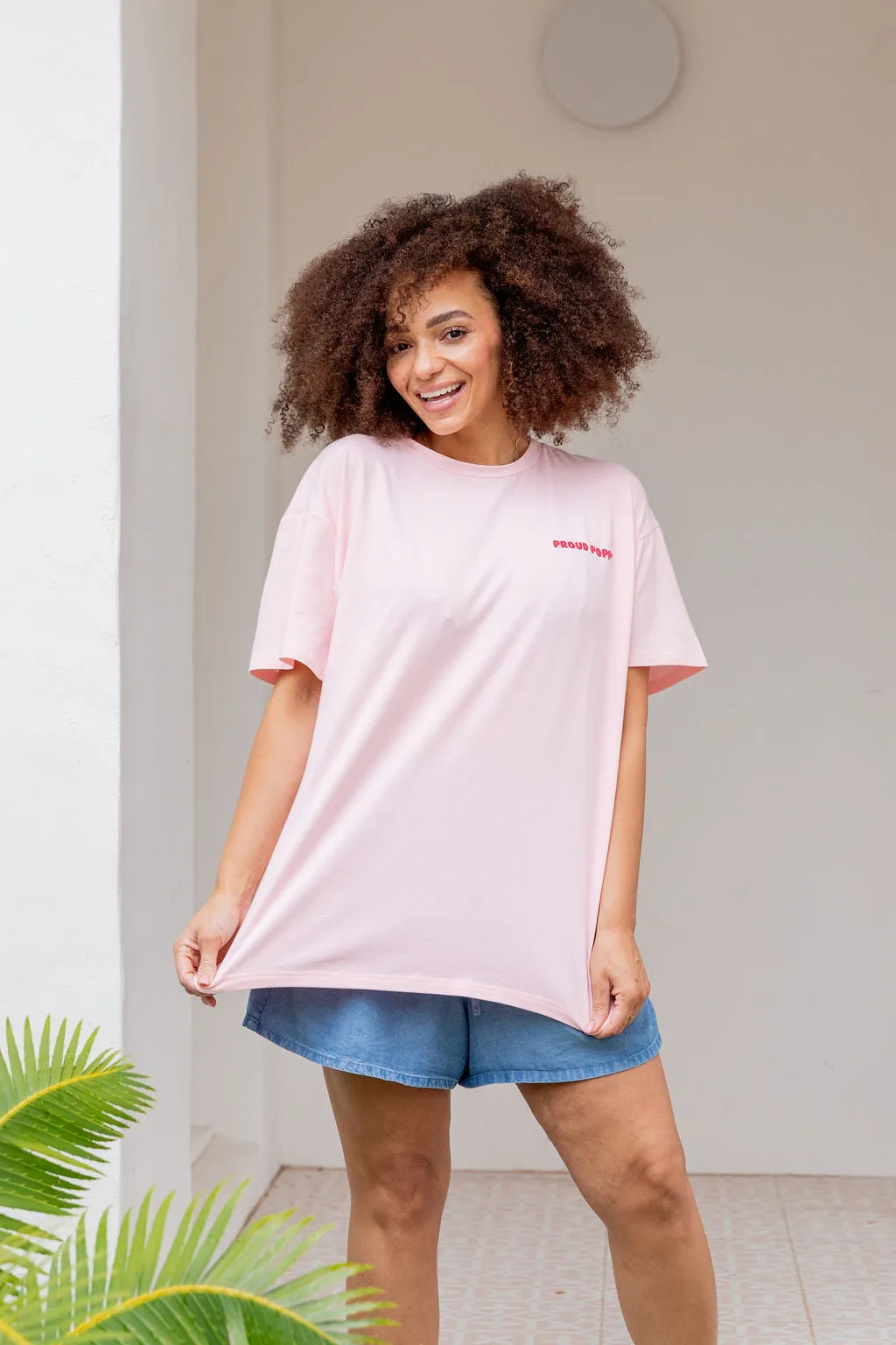 Good Vibes Tee in Pink