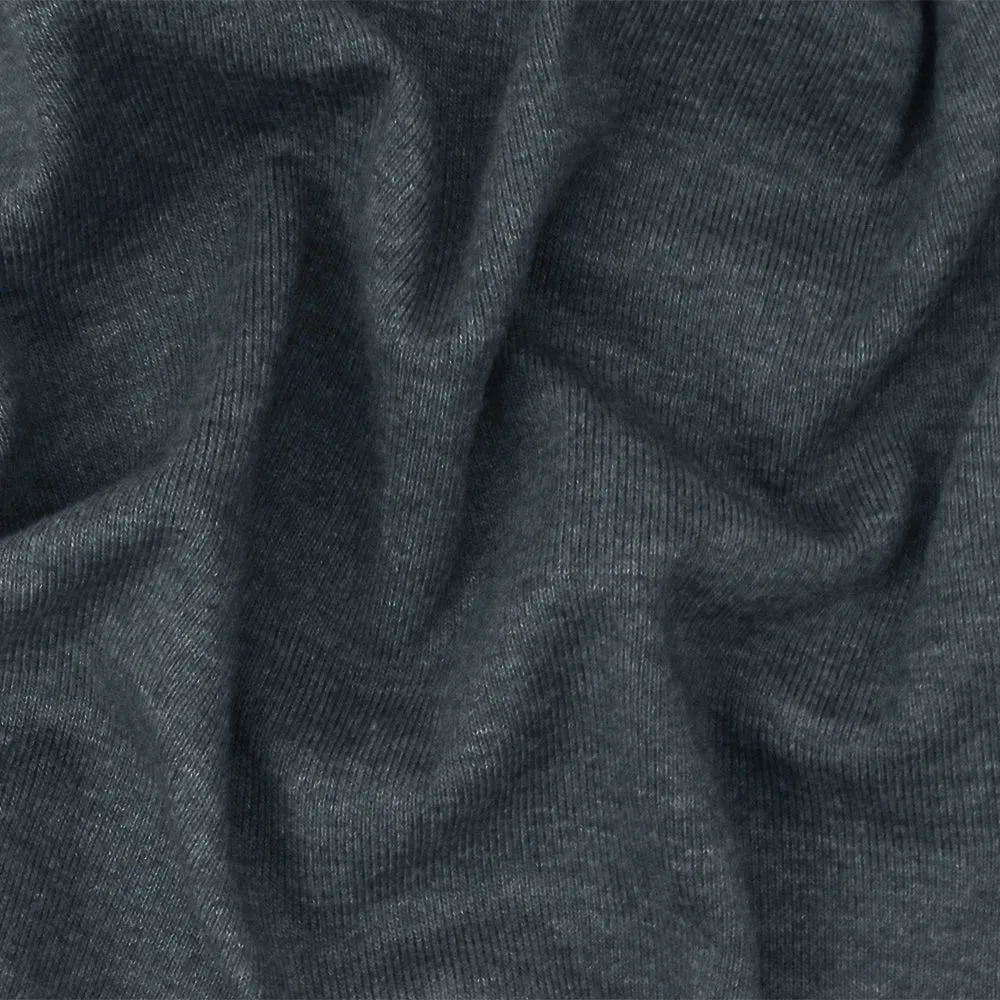 Heather Gray Organic Cotton Poly Stretch Spandex Rib Knit Fabric