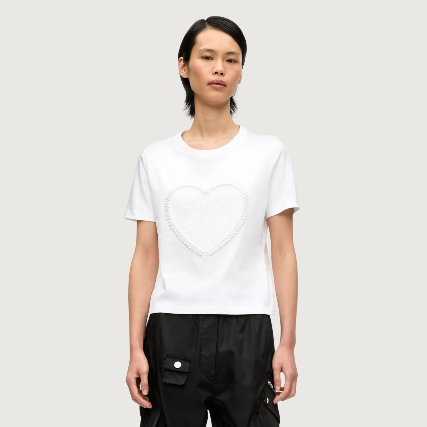 Heavy Cotton Heart Small T-Shirt (Bright White)