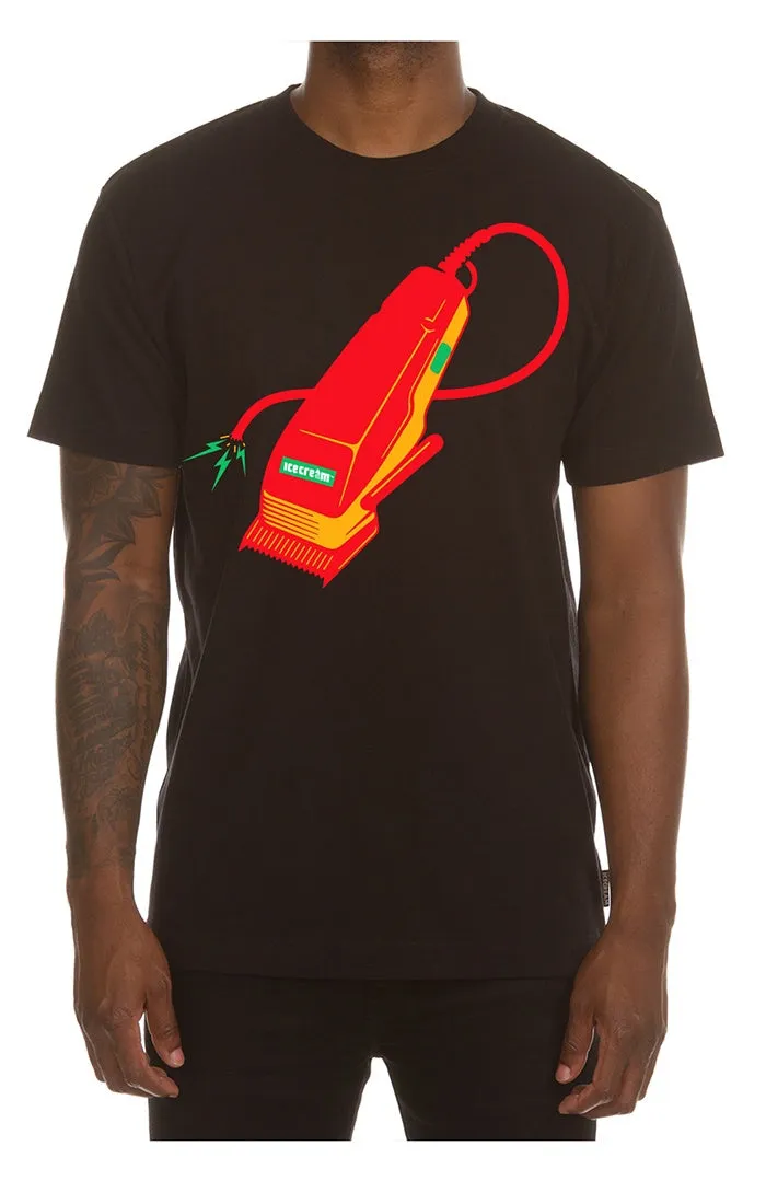 Ice Cream "The Barber" SS Black Tee (441-4207)