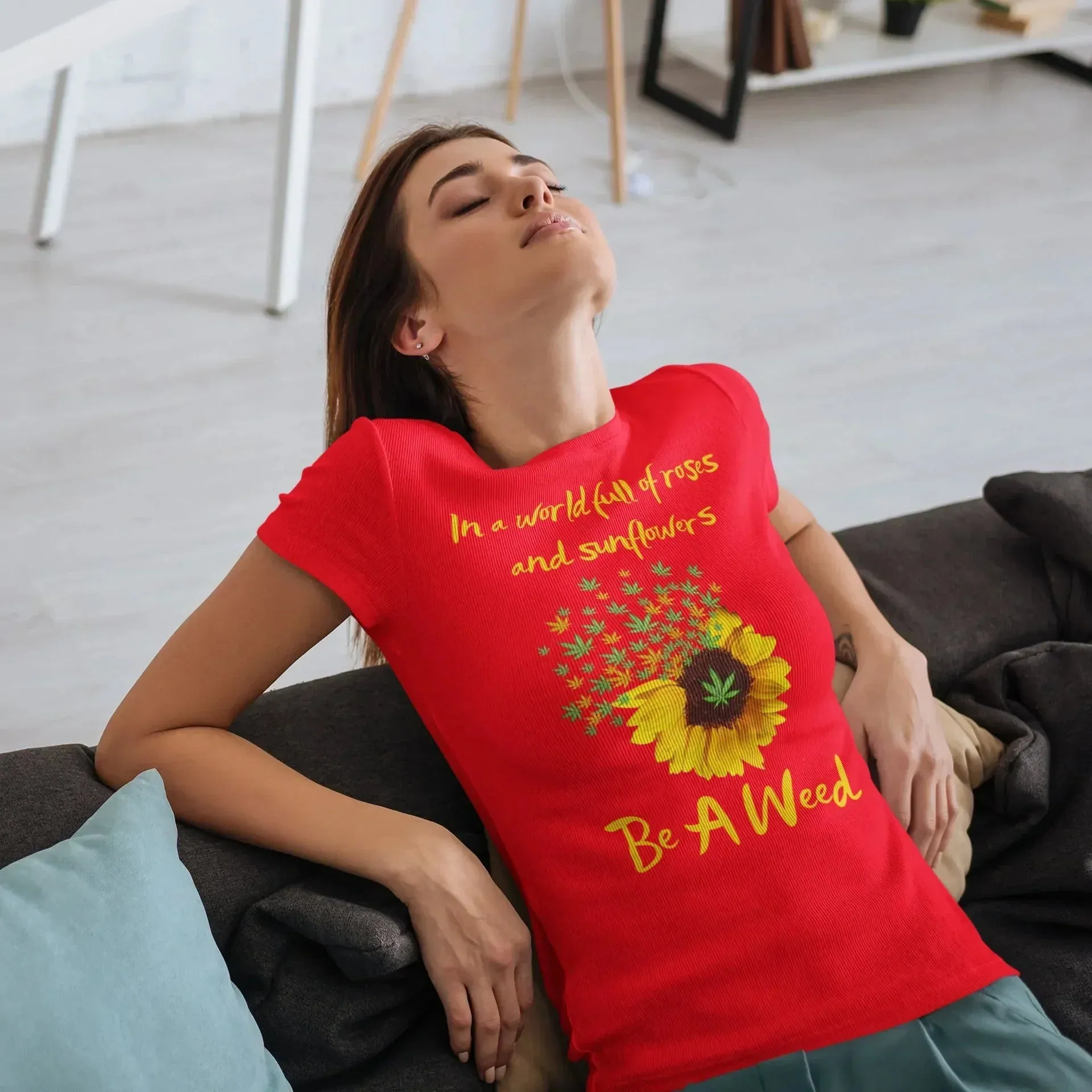 In a World Full of Roses Be a Weed, Sarcastic Stoner Shirt
