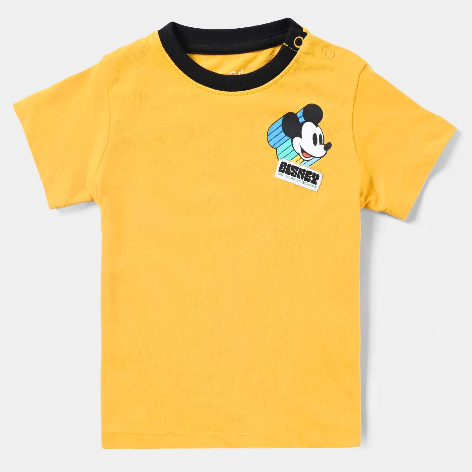 Infant Boys Cotton Jersey Round Neck T-Shirt -Citrus