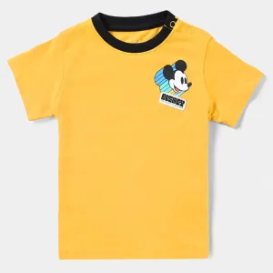 Infant Boys Cotton Jersey Round Neck T-Shirt -Citrus