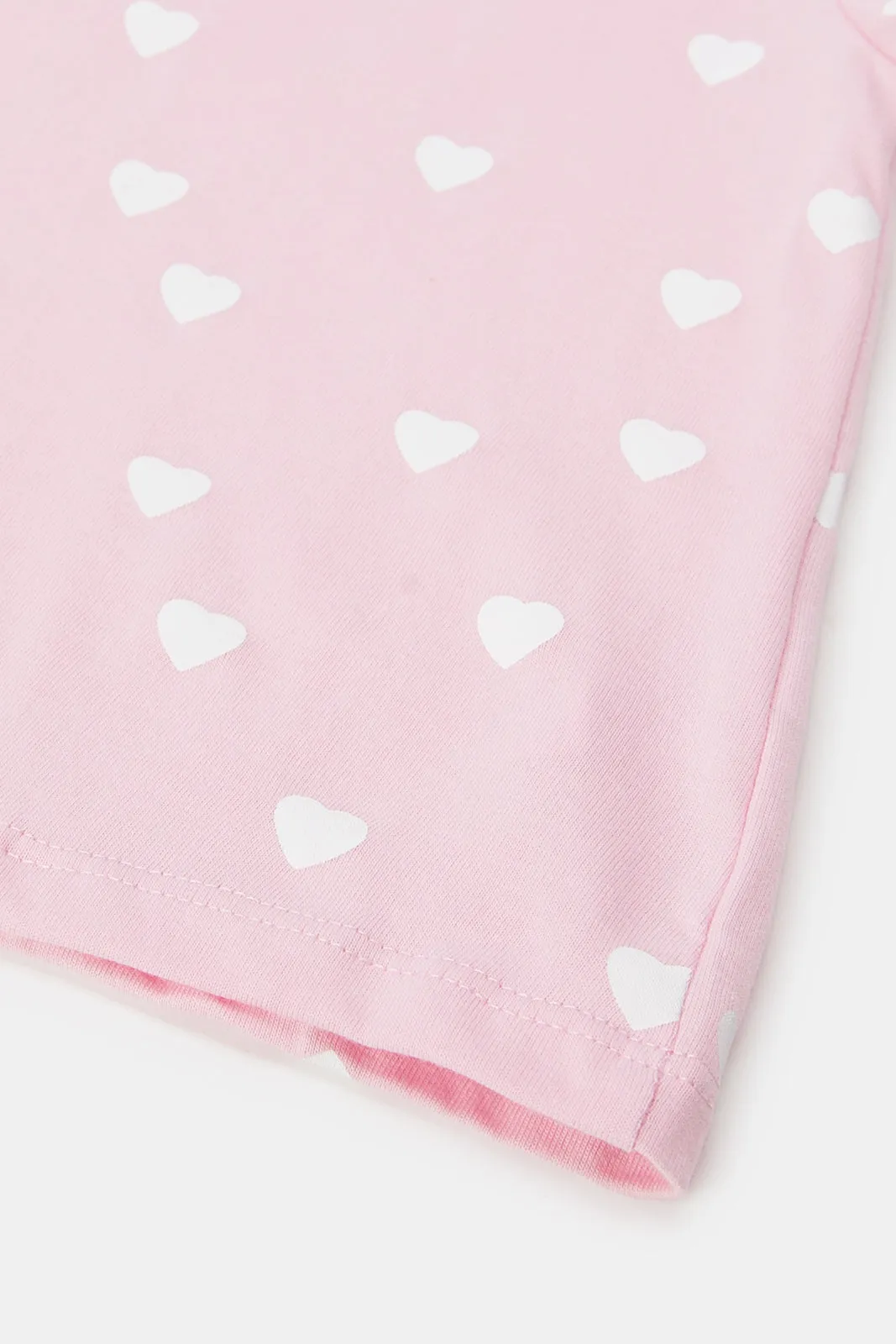 Infant Girls Pink Heart All Over Print T-Shirt