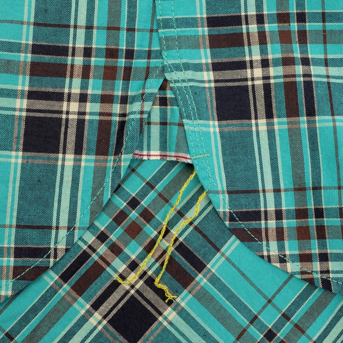 Iron Heart IHSH-356-GRN 5oz Selvedge Madras Check Work Shirt - Green