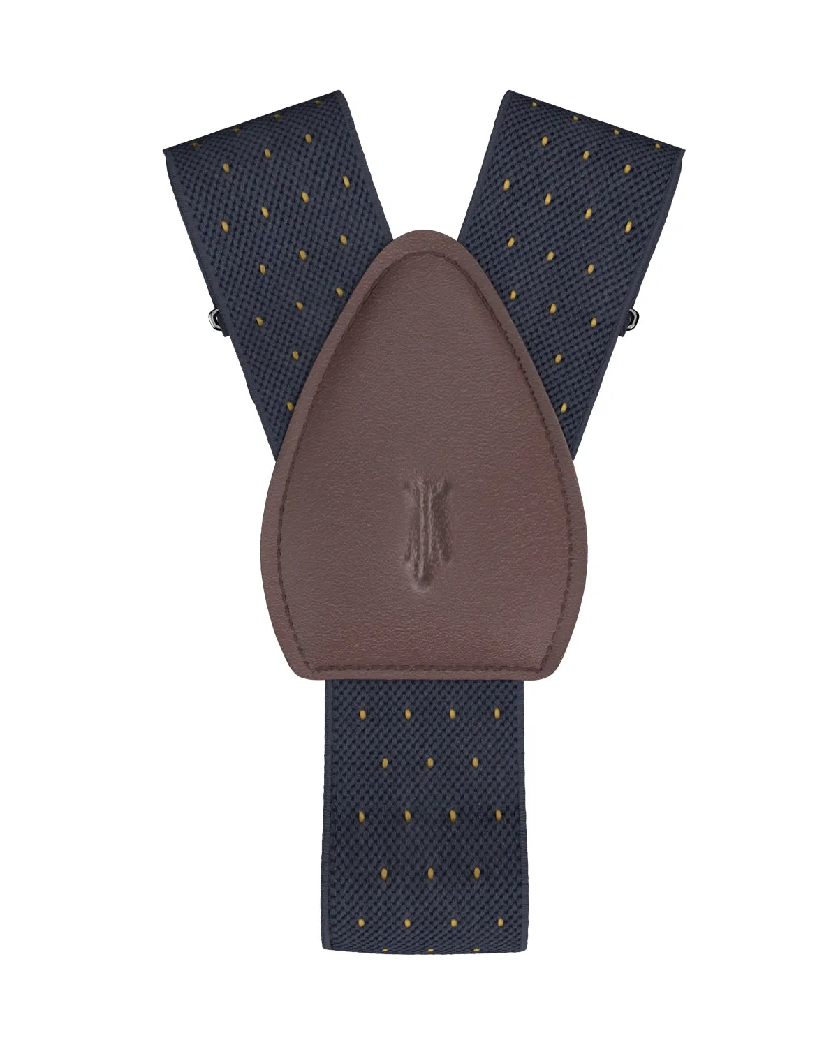 Jackson Dot Navy/Yellow Shirttail Garters