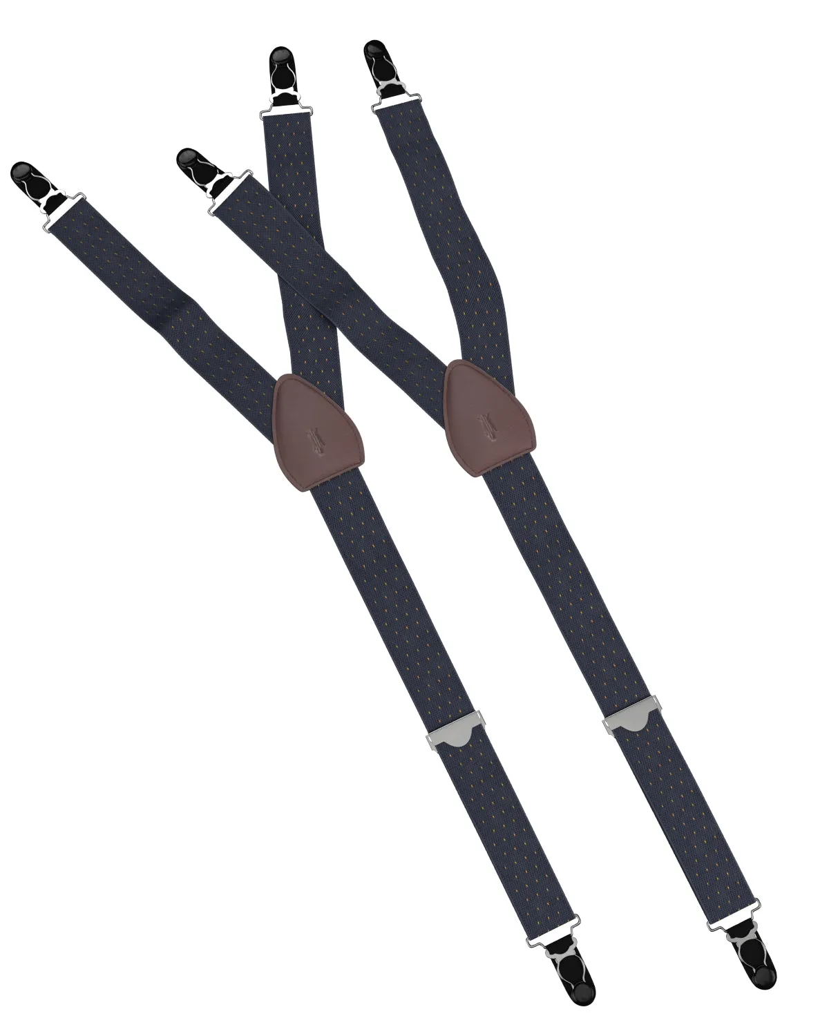 Jackson Dot Navy/Yellow Shirttail Garters