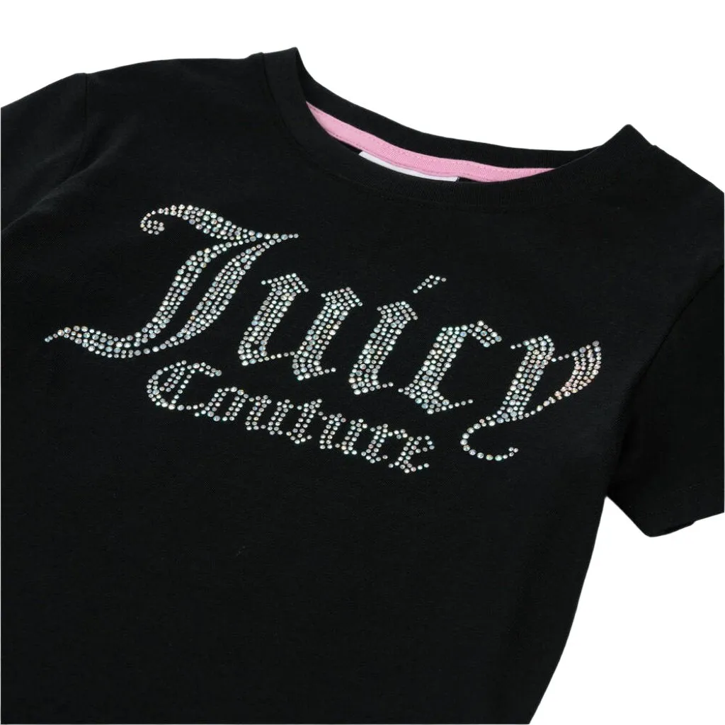 Juicy Couture Diamante Fitted Tee Junior