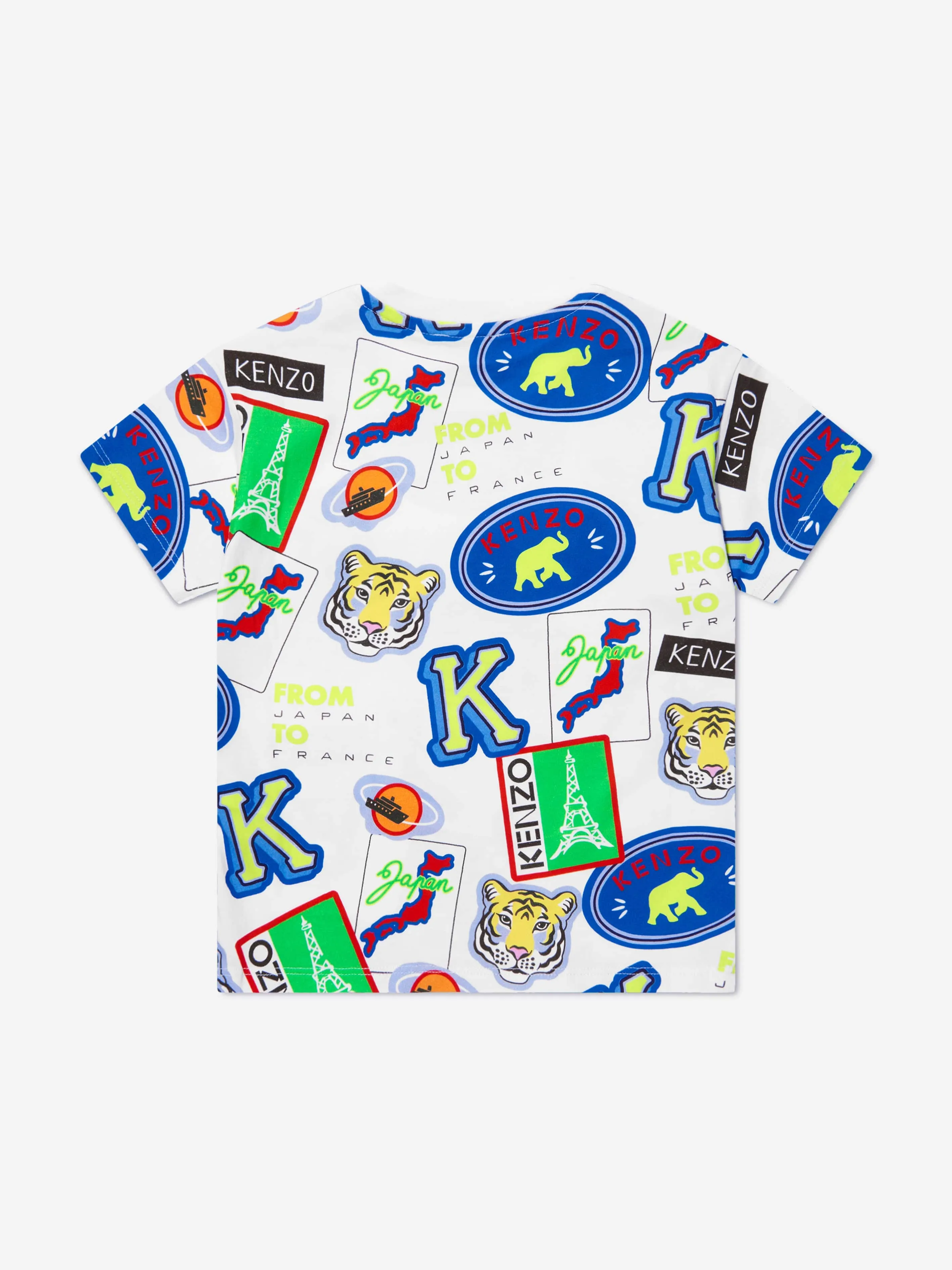 KENZO Boys Badge Print T-Shirt in White