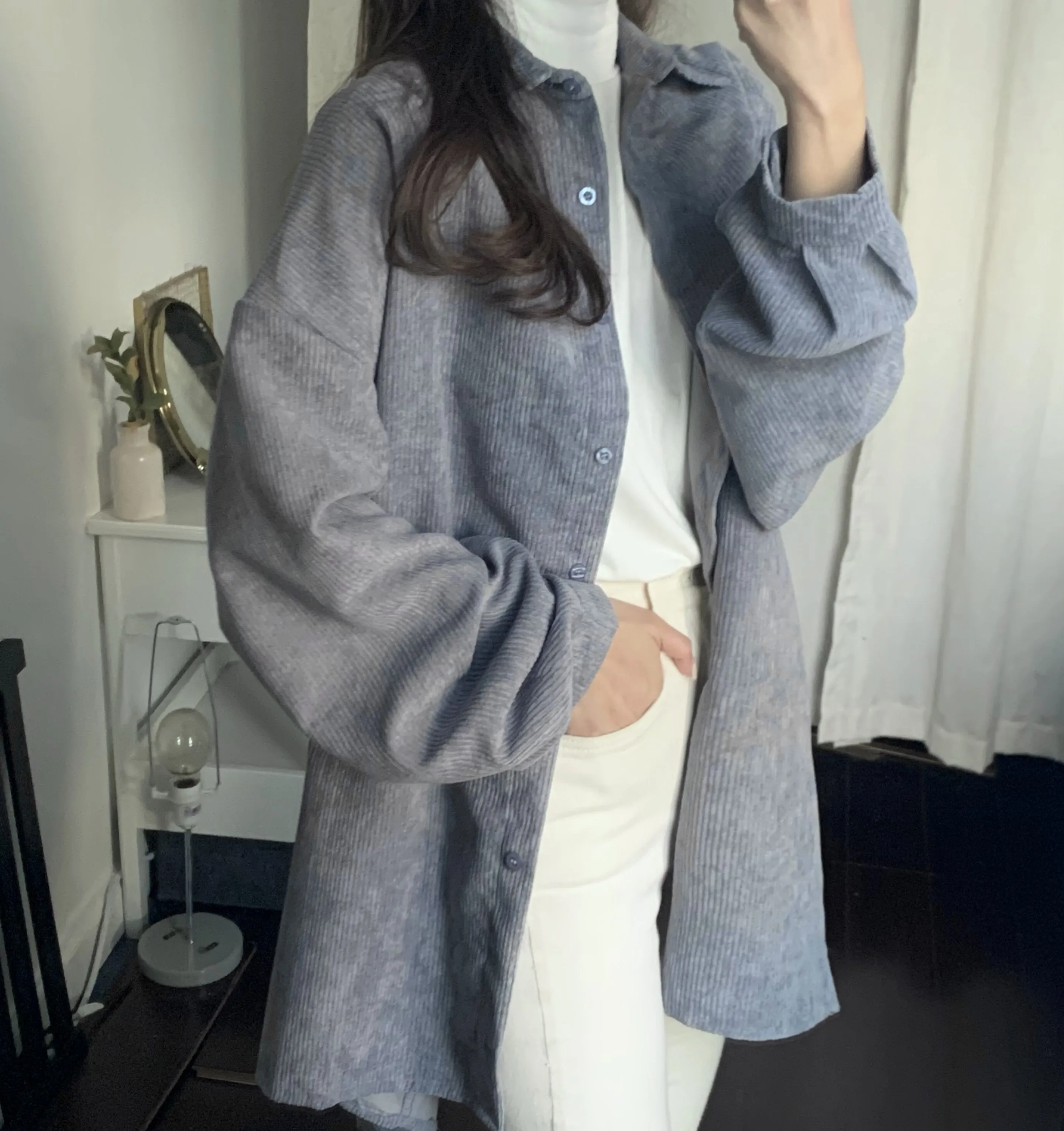 [Korean Style] Bella Corduroy Unisex Oversized Shirts