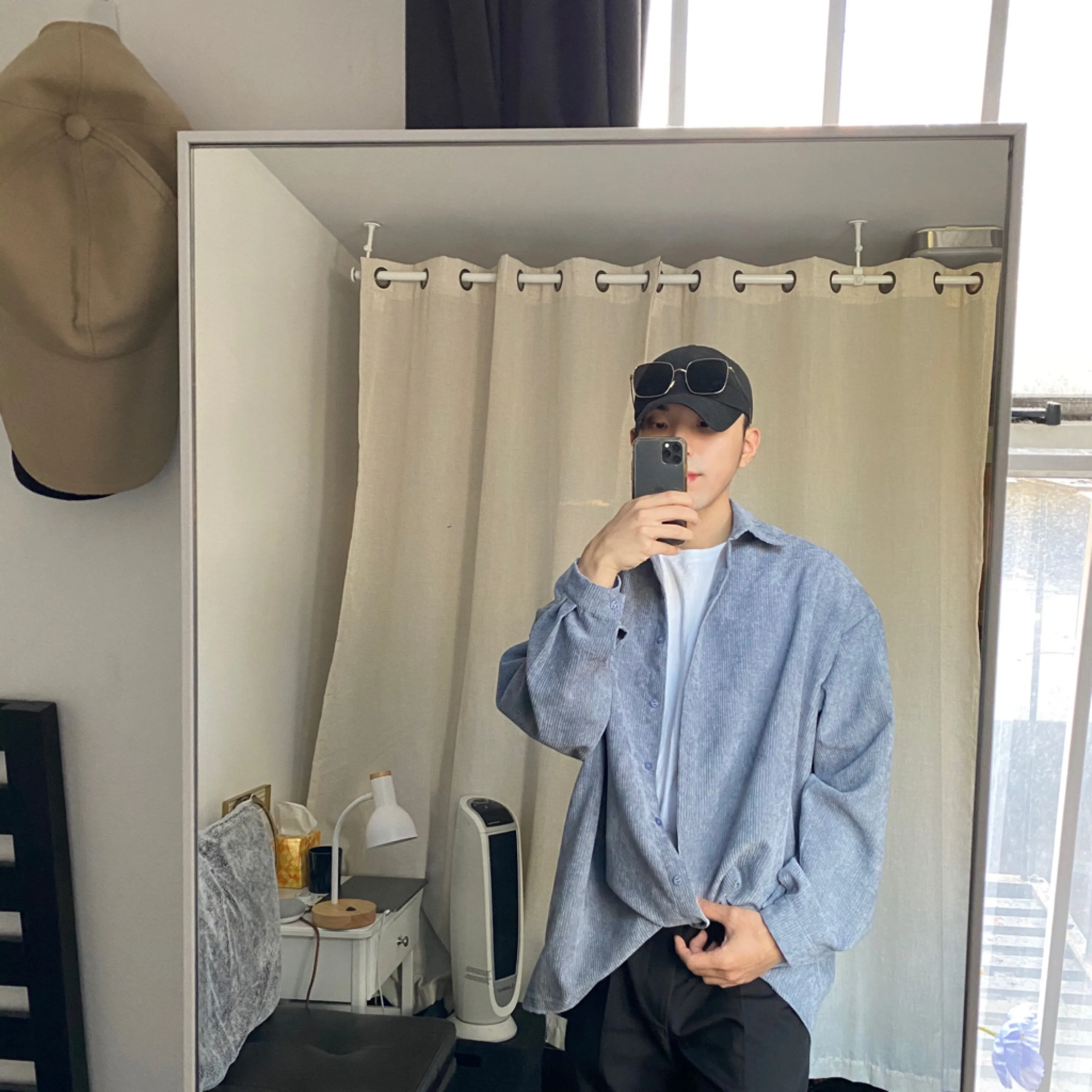 [Korean Style] Bella Corduroy Unisex Oversized Shirts