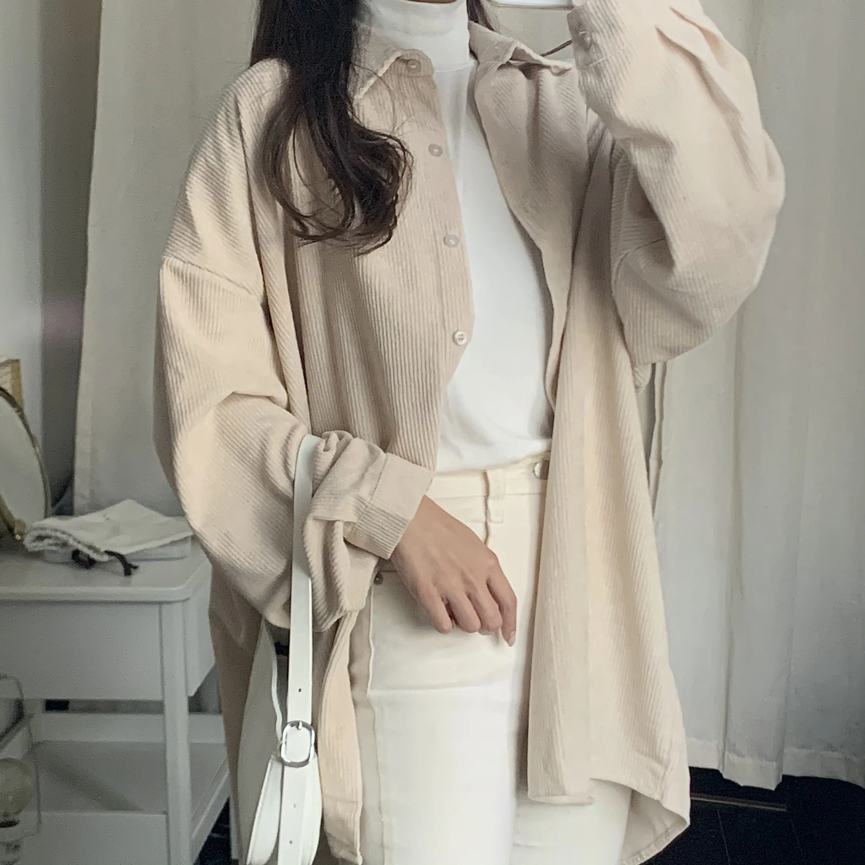 [Korean Style] Bella Corduroy Unisex Oversized Shirts