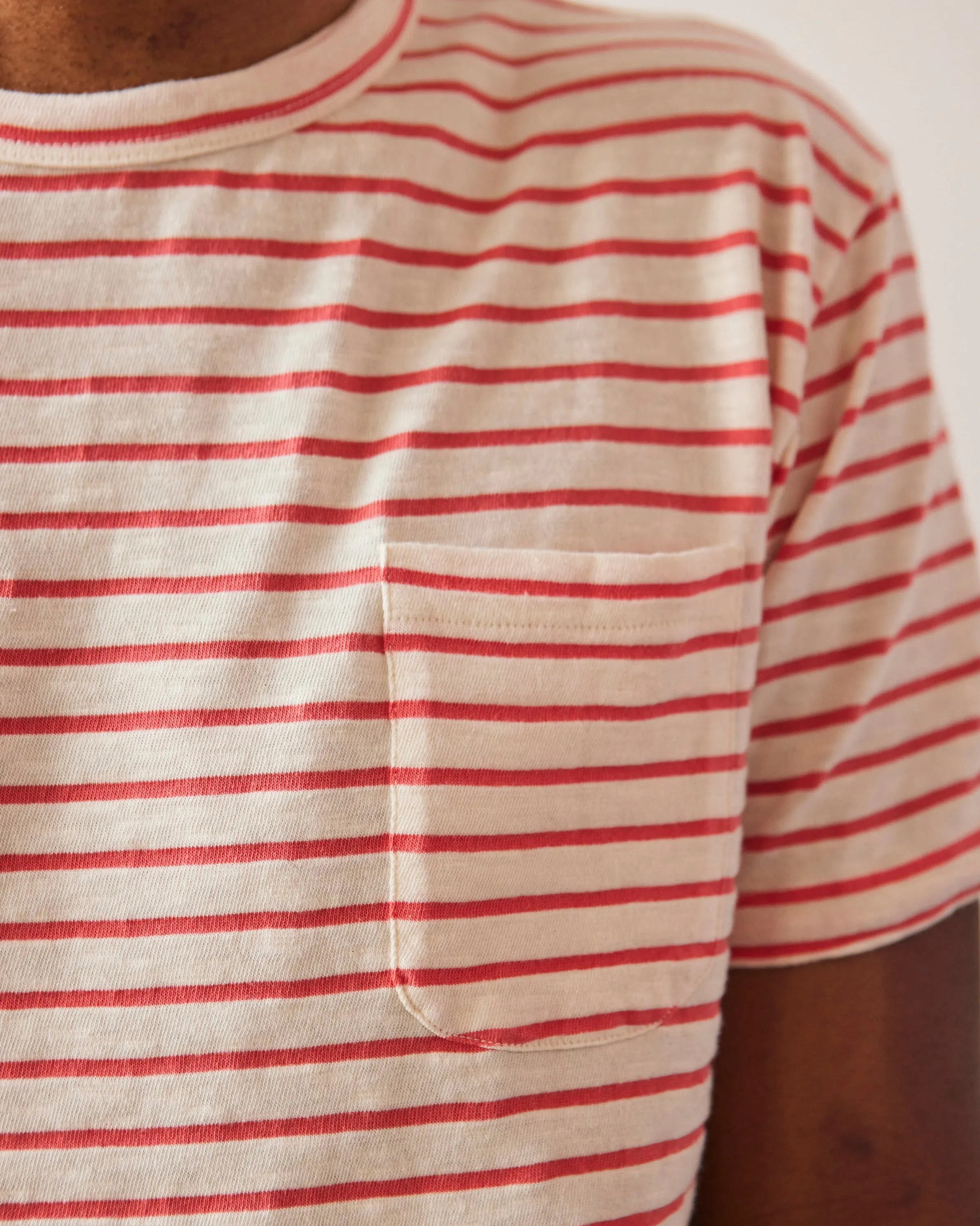 La Paz Guerreiro Unisex Tee, Spiced Coral Stripes