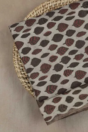 Leaf Motifs Bagru Cotton Fabric