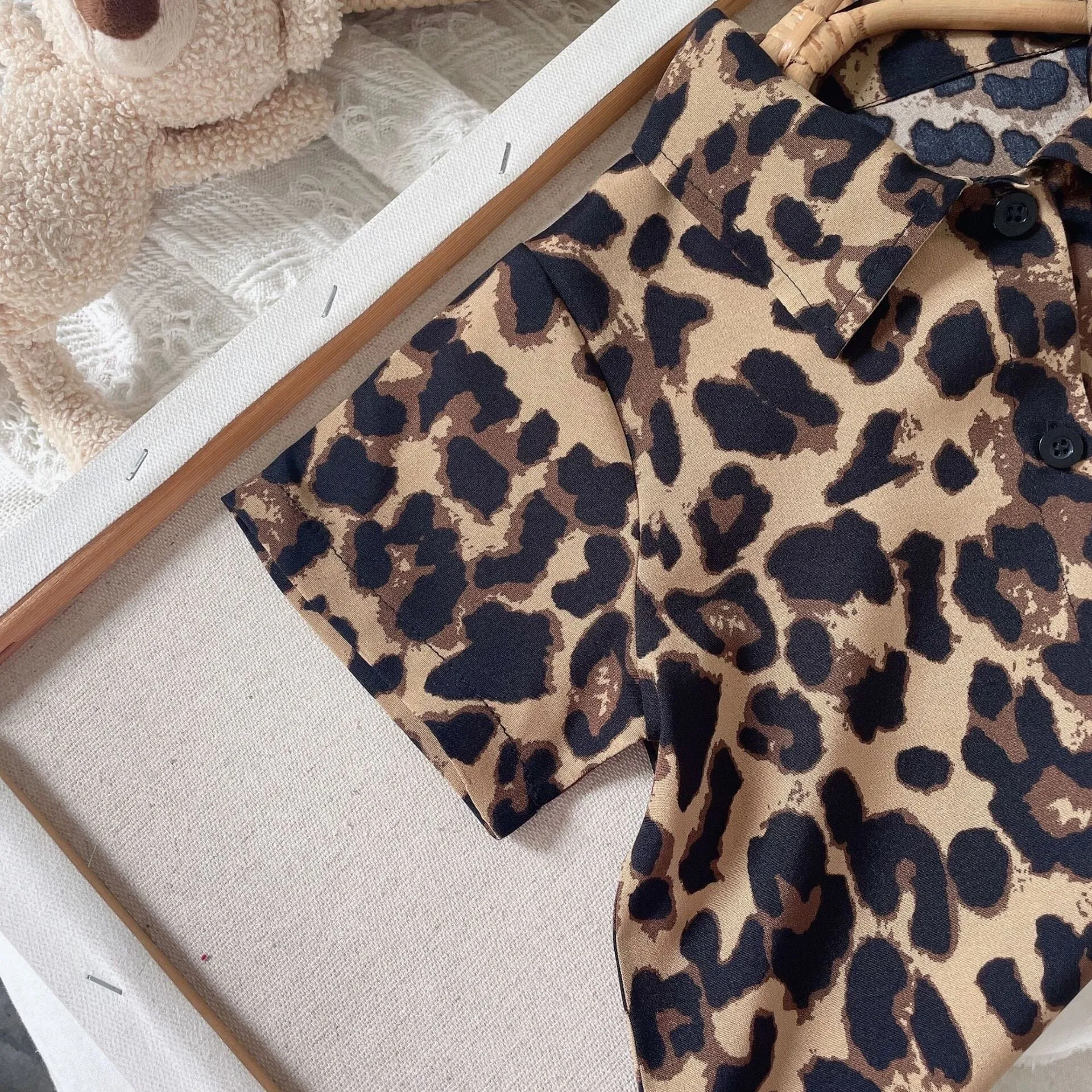 Leopard Short Sleeve Shirt Set