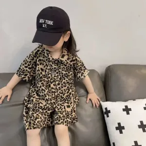 Leopard Short Sleeve Shirt Set