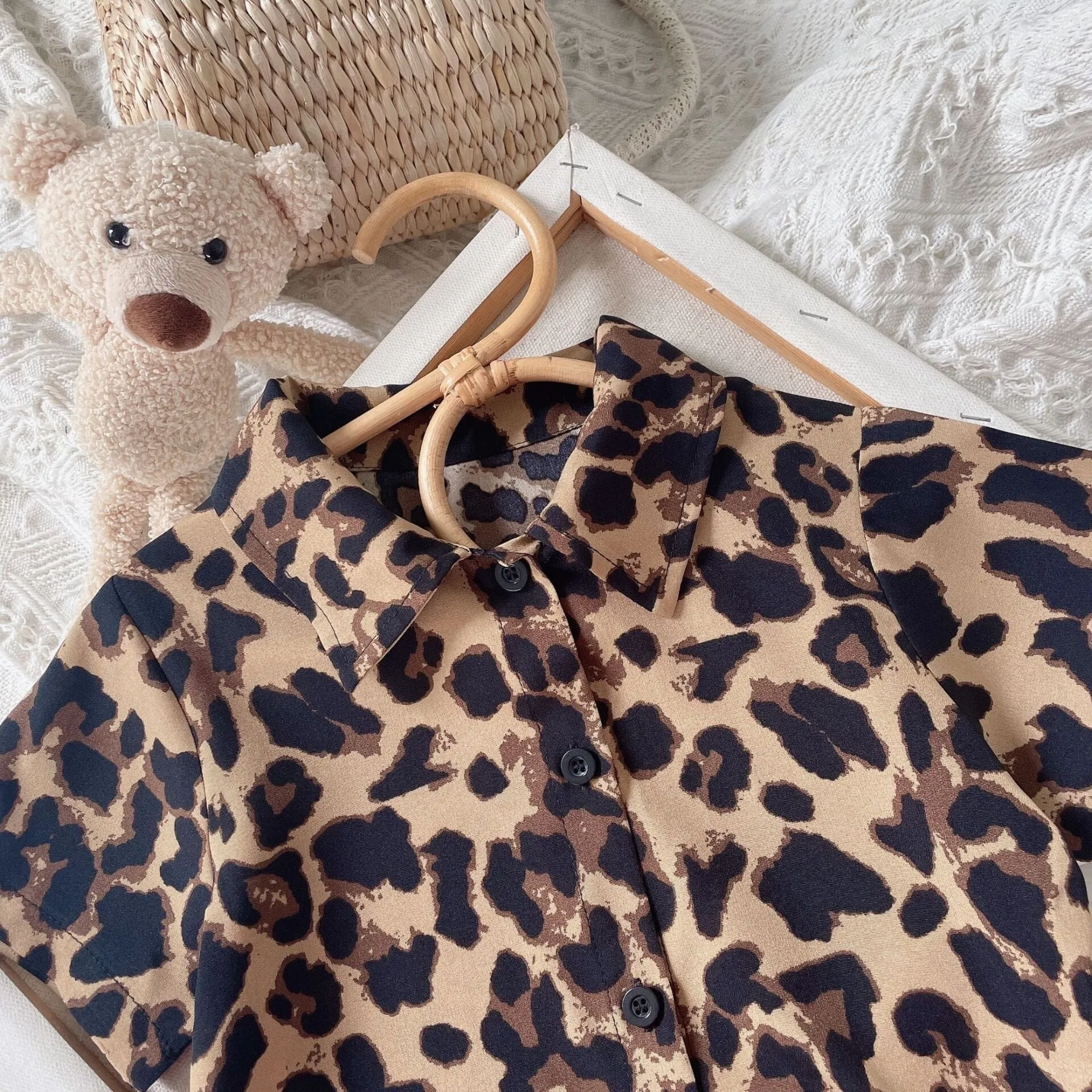 Leopard Short Sleeve Shirt Set
