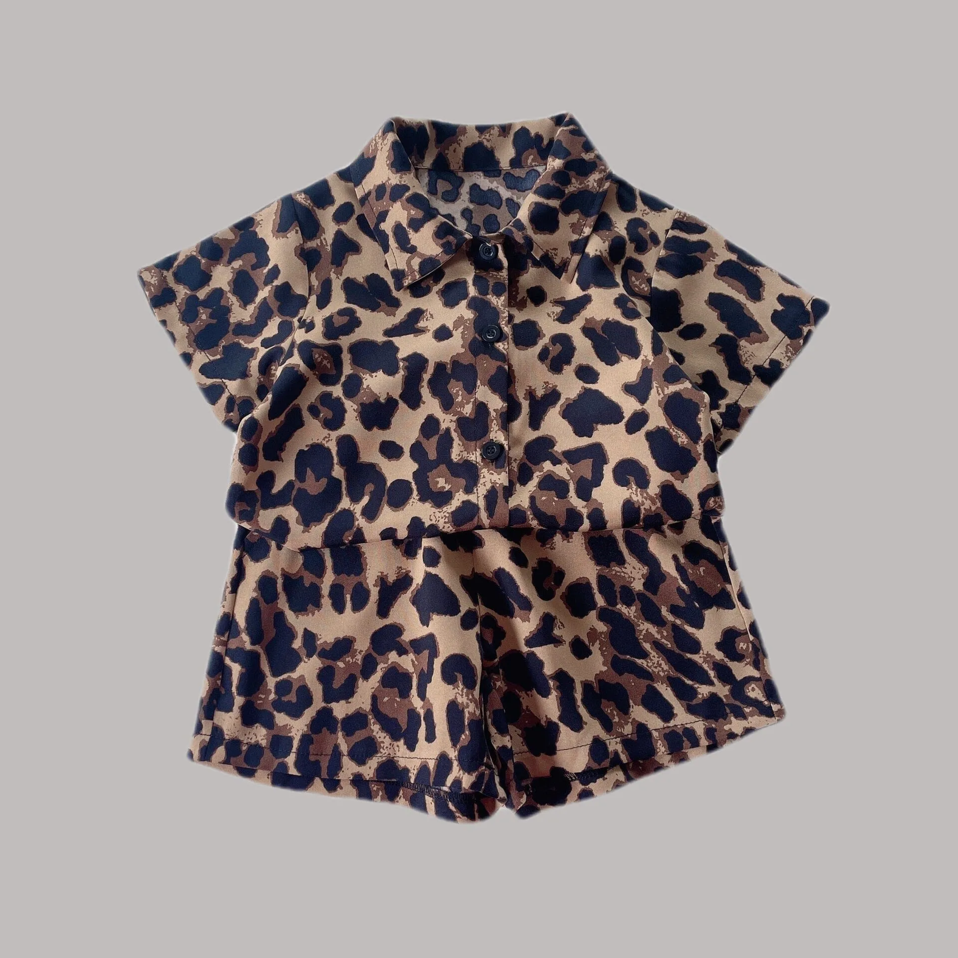 Leopard Short Sleeve Shirt Set