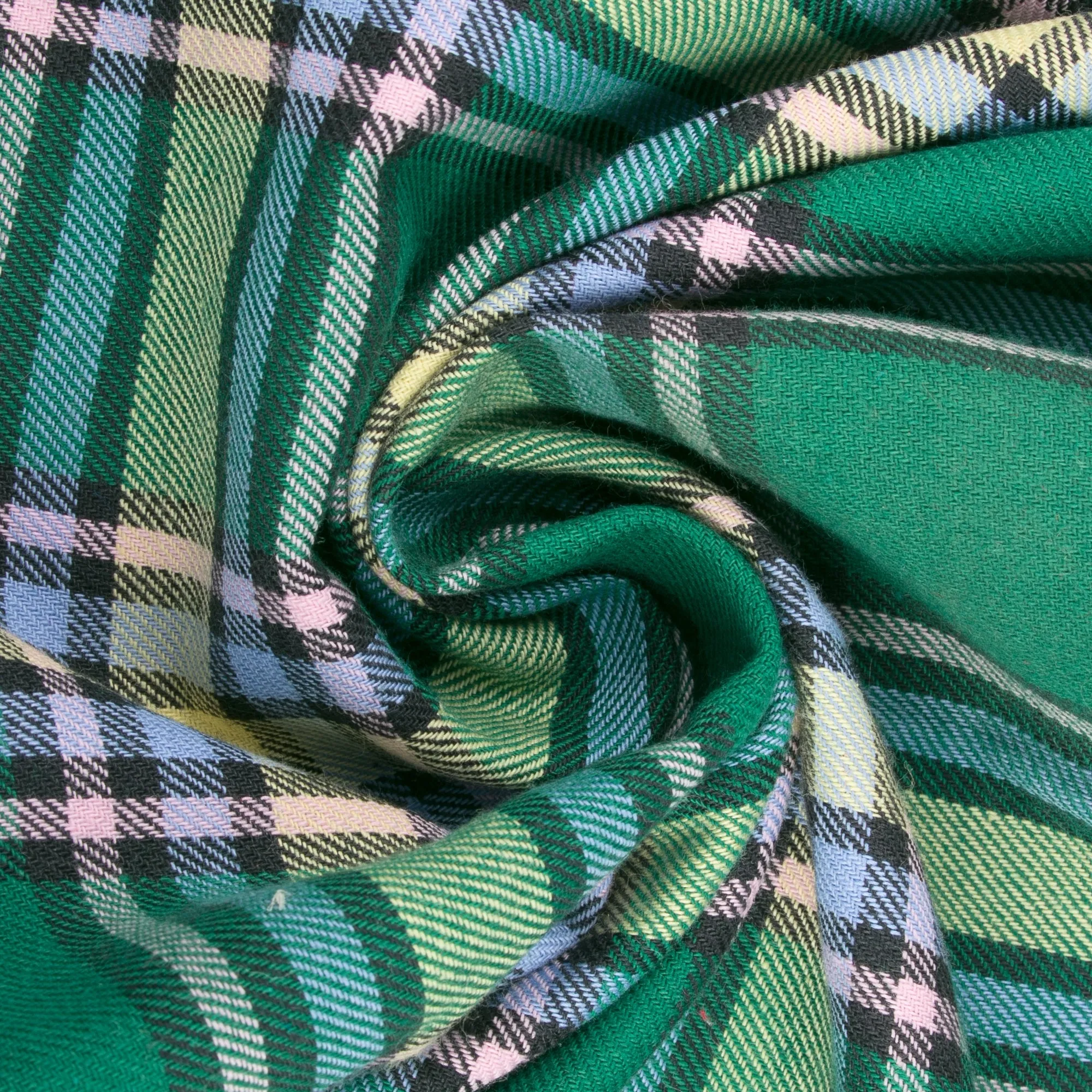 LONDON brushed plaid - Alberta - Green / Blue