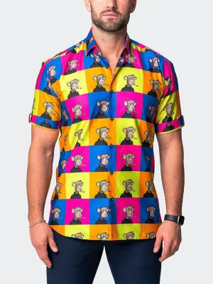 Maceoo Stretch Short-Sleeve Shirt | Galileo Ape Multi