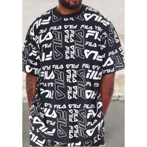 Mens all over print black short sleeve top