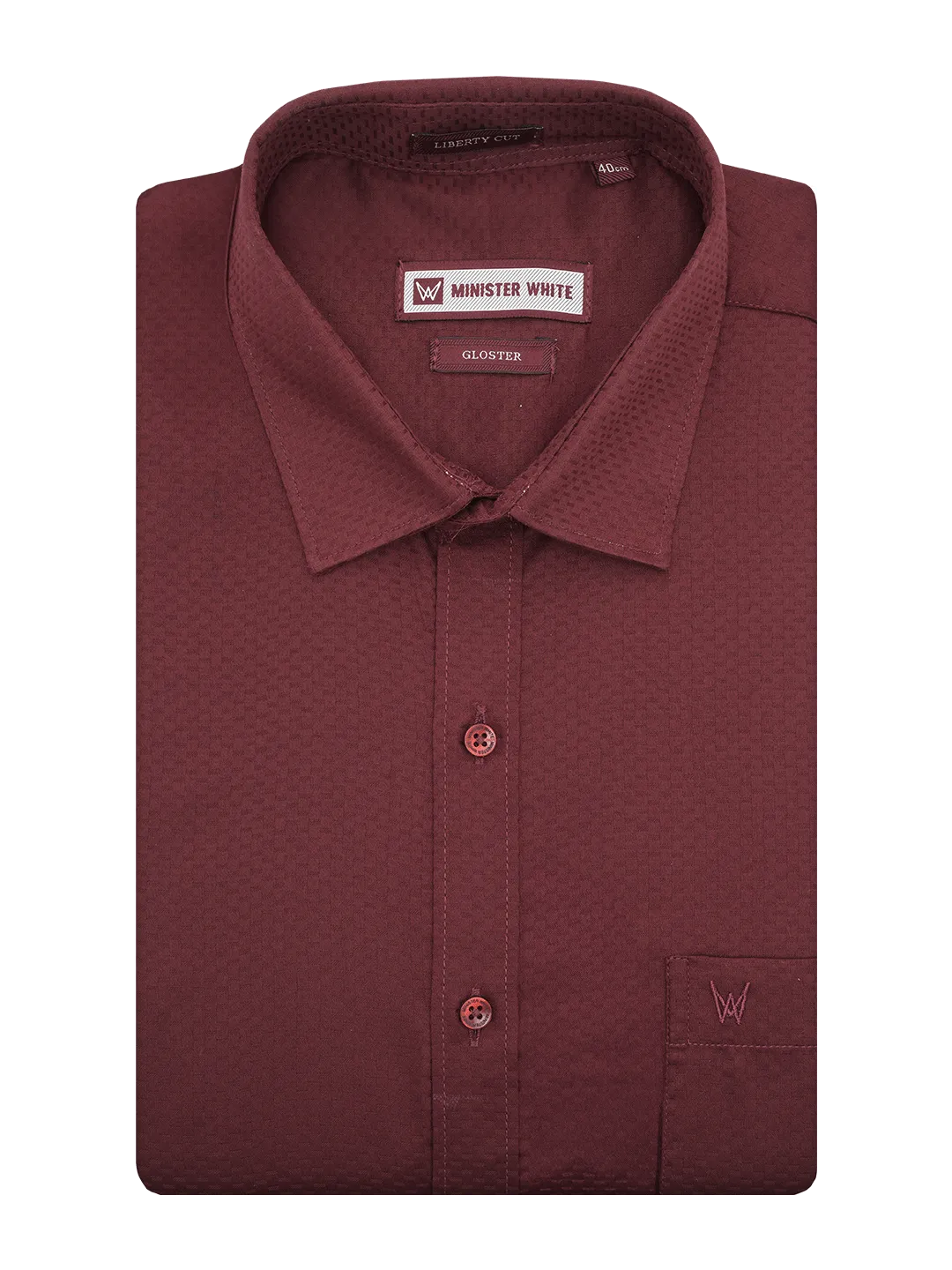 Mens Premium Poly Cotton Regular Fit Maroon Colour Shirt Gloster