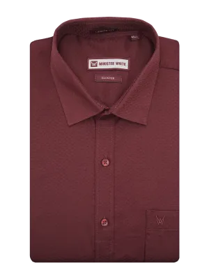 Mens Premium Poly Cotton Regular Fit Maroon Colour Shirt Gloster
