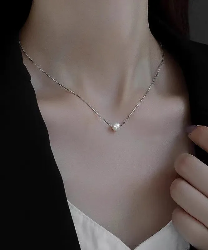 Modern Gold Sterling Silver Overgild Pearl Necklace PO069